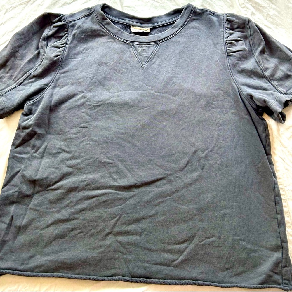 Ladies Universal Threads short sleeve sweatshirt, size XXL, steel grey